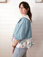 Blouse col claudine - Coloris vert d'eau & imprimé fleuri – Image 2