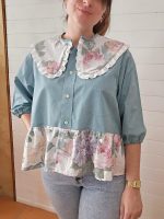 Blouse col claudine - Coloris vert d'eau & imprimé fleuri – Image 5