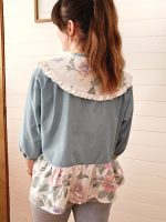 Blouse col claudine - Coloris vert d'eau & imprimé fleuri – Image 3