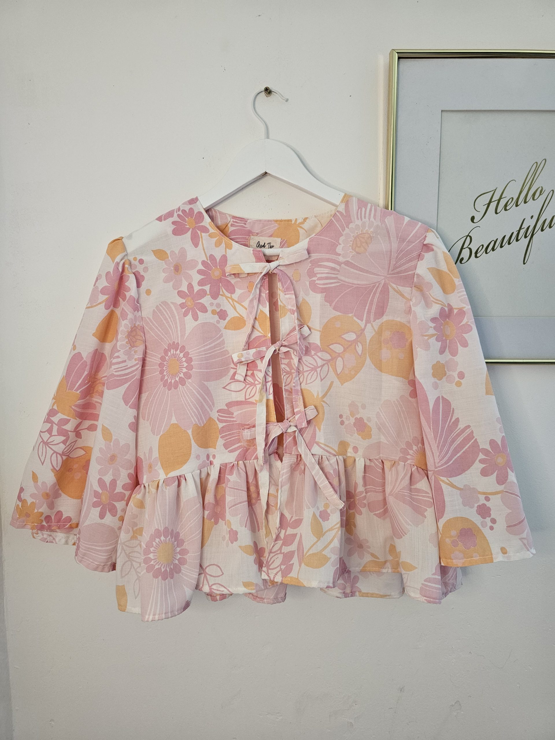 Blouse à nouer avec basques- Imprimé fleurs XXL