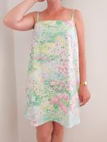 Robe d’été upcyclée, imprimé paysage style impressionniste façon Monet