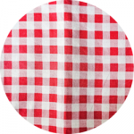 Tissu extérieur : maxi vichy rouge